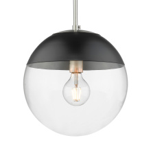 Golden 3219-L PW-BLK - Golden Lighting Dixon 1-light Pendant in Pewter